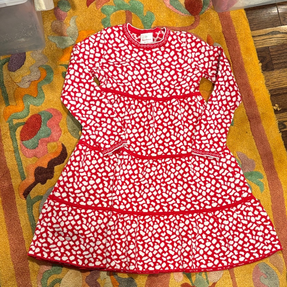Hanna Andersson Red and White Kids Sweater Dress